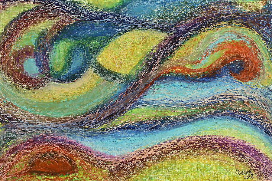 Ocean Flow Pastel by Norma Duch