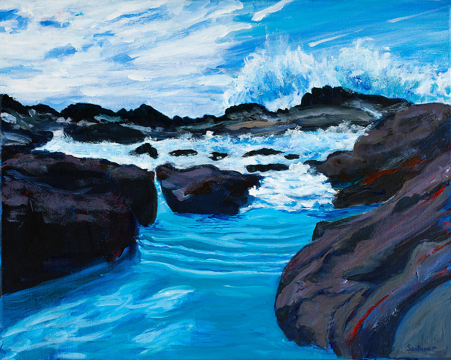 Ocean Flow  16 x 20 Painting by Santana Star