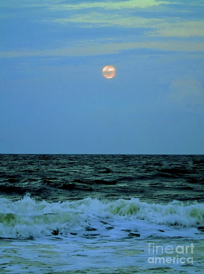 Ocean Full Moon April 2016 Photograph by D Hackett