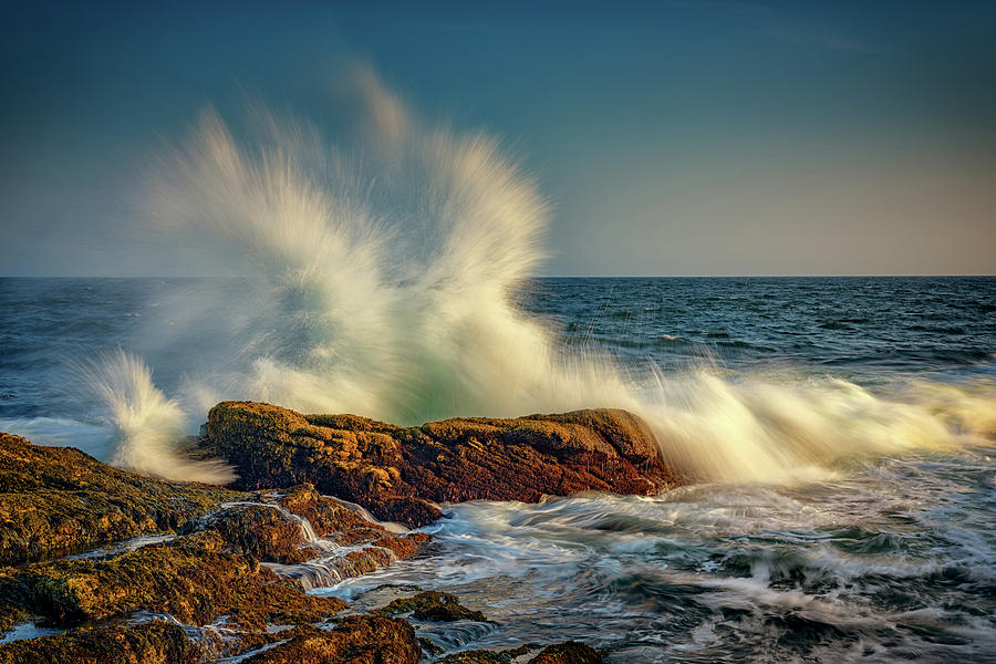 Wave Photograph - Ocean Fury at Pemaquid Point by Rick Berk