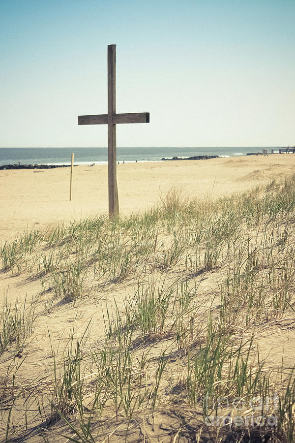 Ocean Grove Dune Cross Photograph by Colleen Kammerer