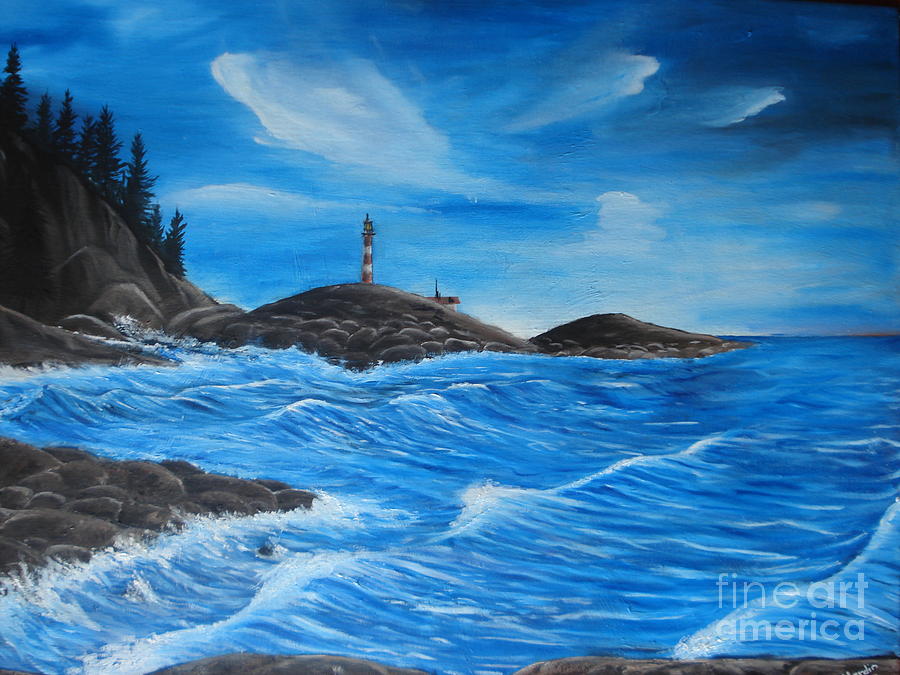 Ocean Landscape Painting by Rosanna Hardin