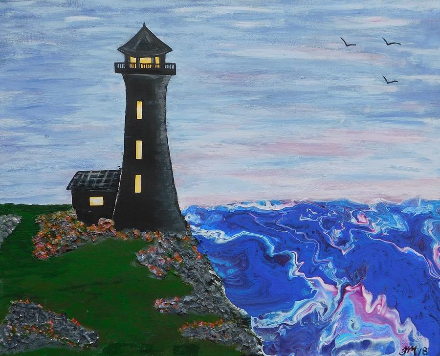 Ocean Lighthouse Painting