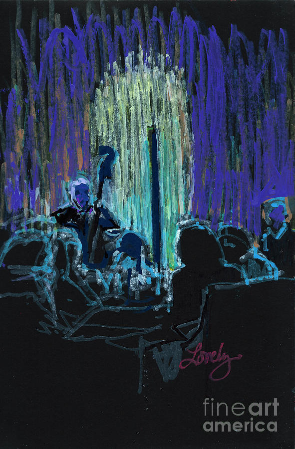 Musician Painting - Ocean Lounge Jazz Night by Candace Lovely