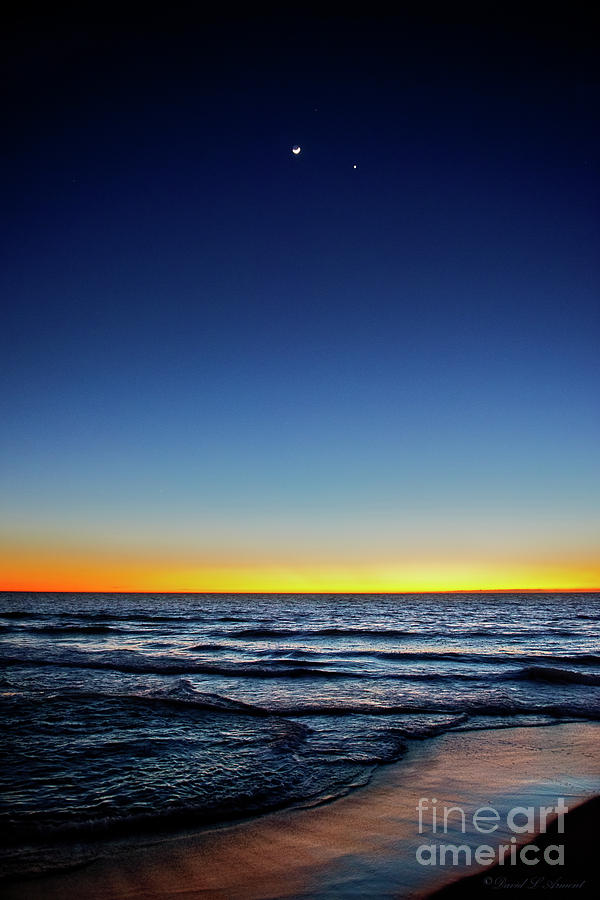 Ocean, Moon and Planet Photograph by David Arment