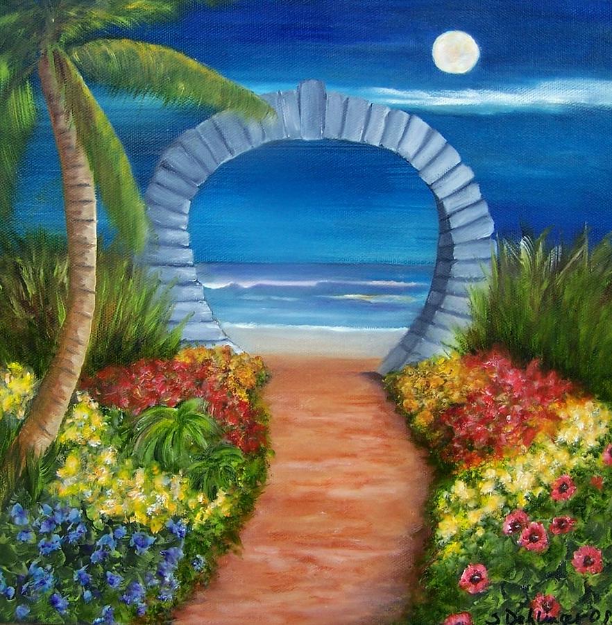 Ocean Moon Gate SOLD Painting by Susan Dehlinger