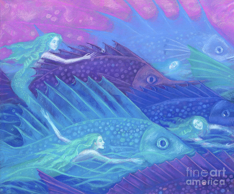 Mermaids Painting - Ocean nomads by Julia Khoroshikh