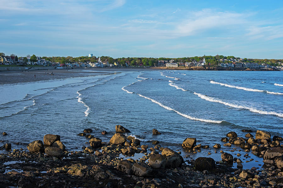 Beach Photograph - Ocean ripples on the Lynn Waterfront Lynn MA from Red Rock Park by Toby McGuire