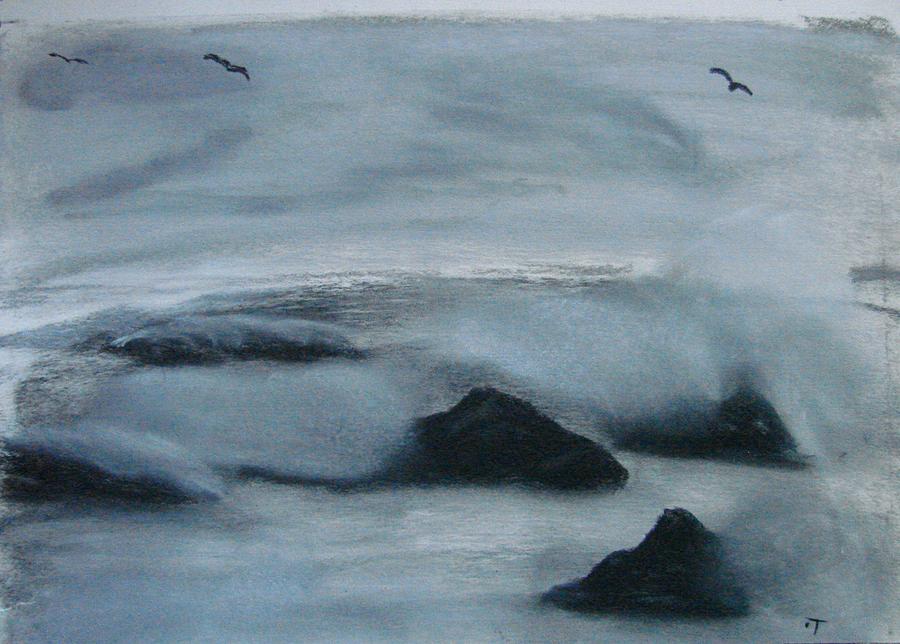 Landscape Painting - Ocean Rocks by Dottie Briggs