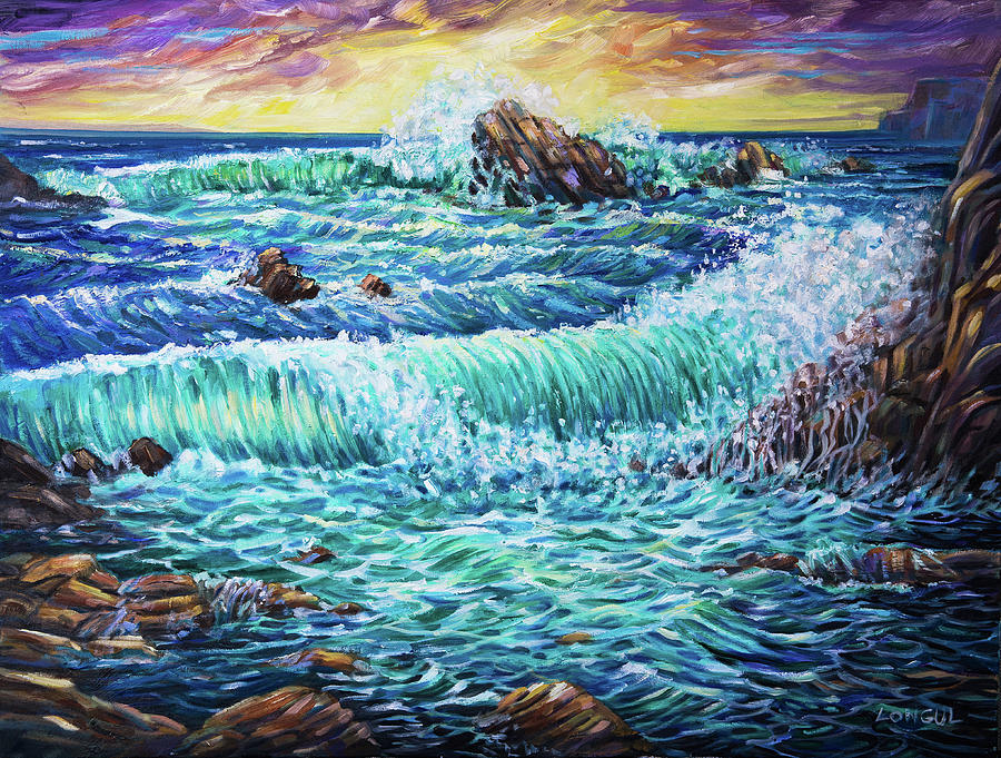 Sunset Painting - Ocean View #1 by Ross Longul