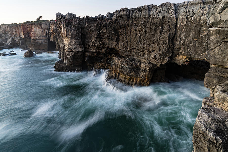 Ocean Rush - Boca Do Inferno - Hells Mouth - Seacliff Chasm at Cascais Portugal Photograph by Georgia Mizuleva