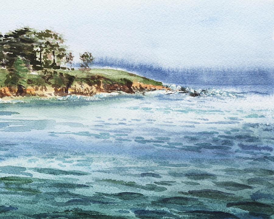 Ocean Shore Painting by Irina Sztukowski