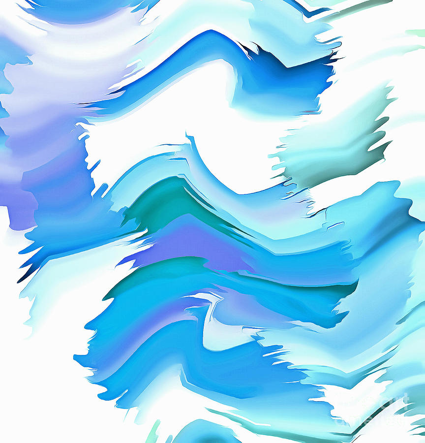 Abstract Digital Art - Ocean Splash by Krissy Katsimbras
