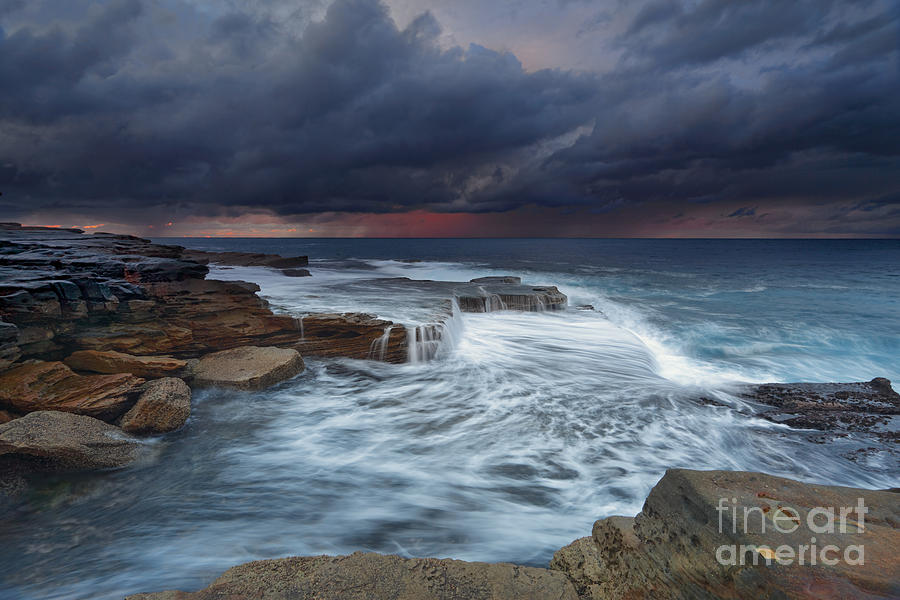 Waterfall Photograph - Ocean stormfront Maroubra by Leah-Anne Thompson