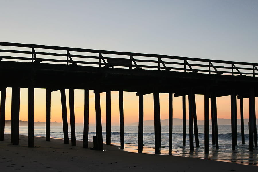 Ocean Sunrise at the Pier  Photograph by Christy Pooschke