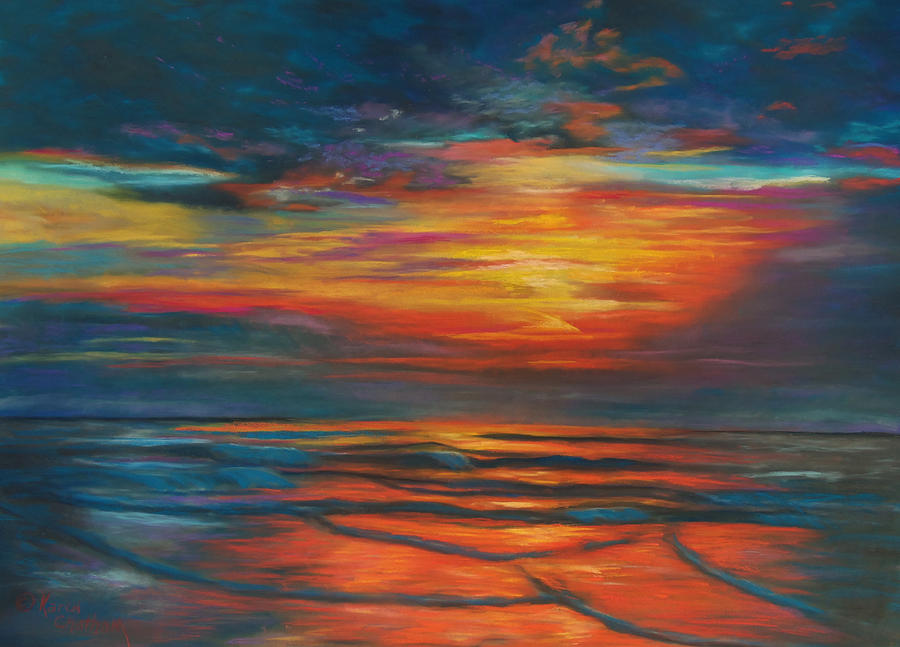 Ocean Sunrise Pastel by Karen Kennedy Chatham