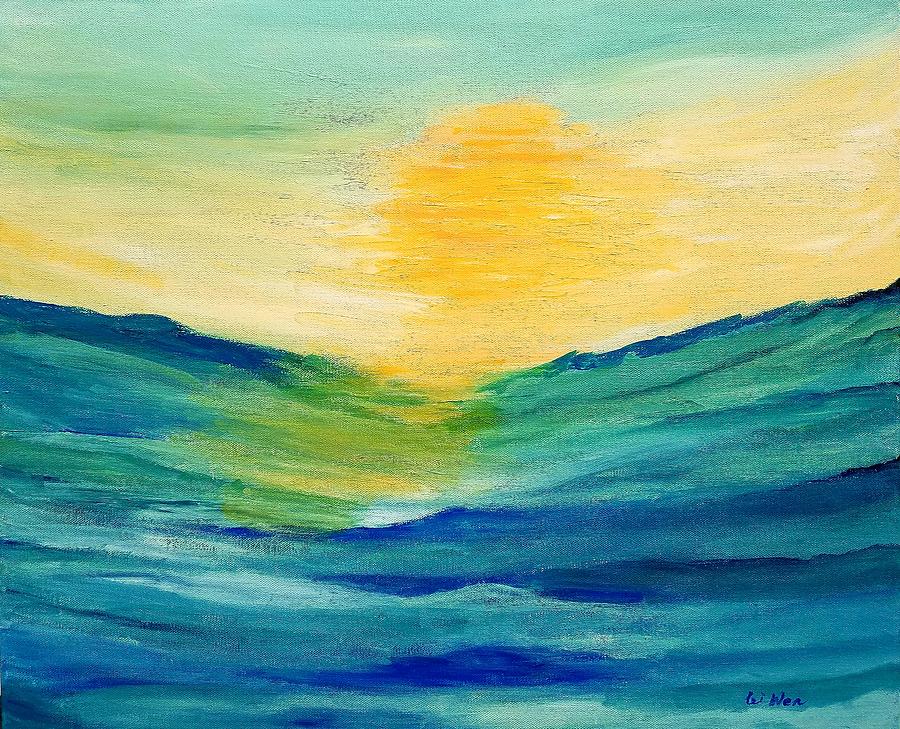 Ocean Sunrise Painting by Lei Wen - Fine Art America