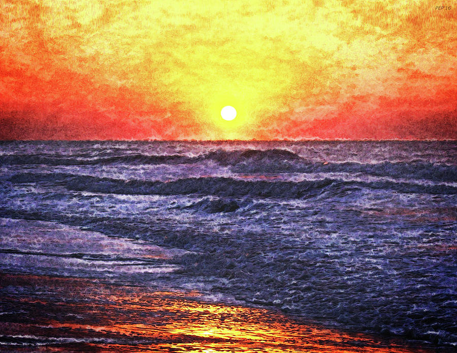 Ocean Sunrise Digital Art by Phil Perkins