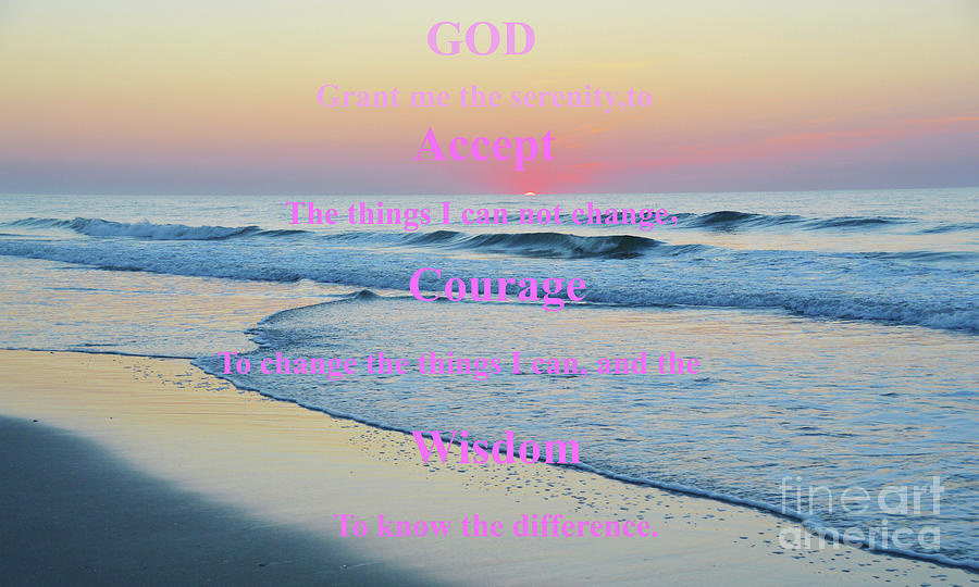 Ocean Sunrise Serenity Prayer Photograph by Robyn King