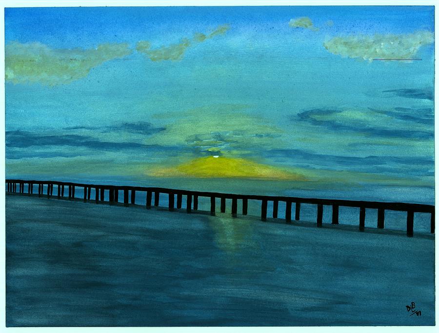 Ocean Sunset Painting by David Bartsch