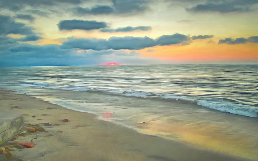 Sunset Painting - Ocean Sunset 0735 by Lola Villalobos