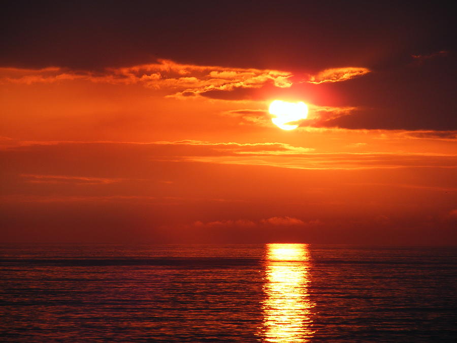 Sunset Photograph - Ocean Sunset by Roger Smith of Cowes