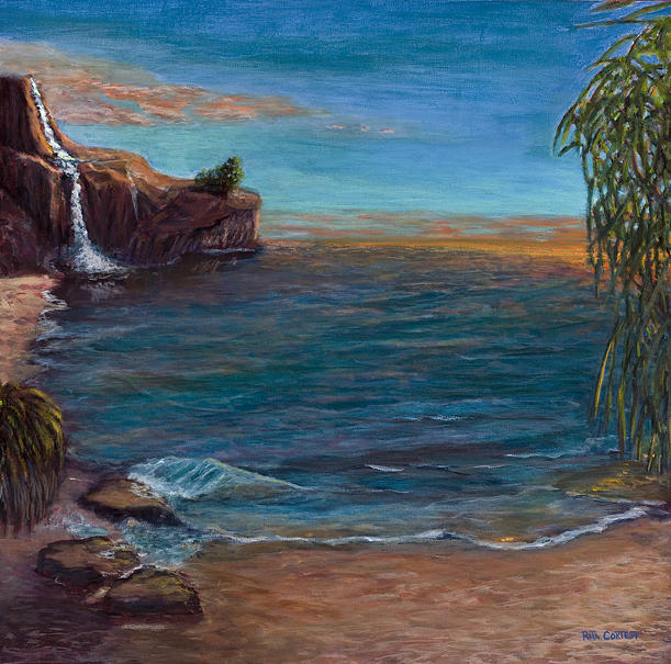 Sunset Painting - Ocean Sunset Series-Solitude I by Rita Cortesi