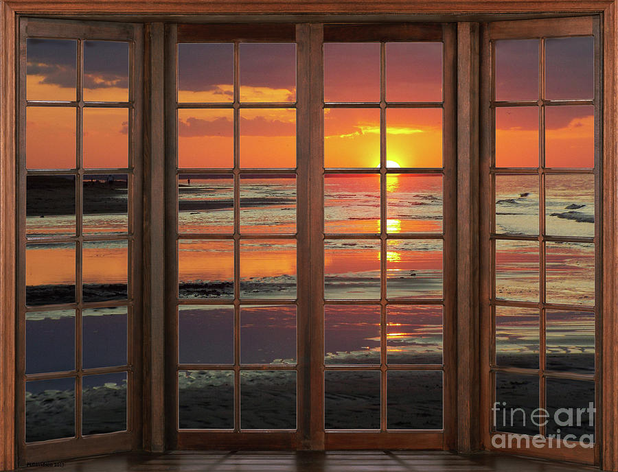 Ocean Sunset Window Photograph by Pat Davidson