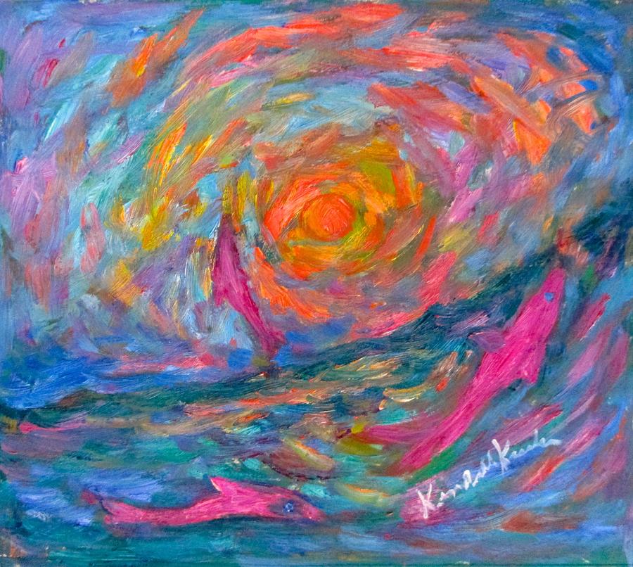 Fish Painting - Ocean Swirl by Kendall Kessler