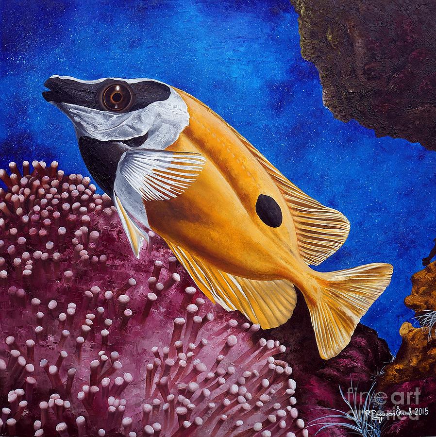 Fish Painting - Ocean Therapy-1 by Rezzan Erguvan-Onal