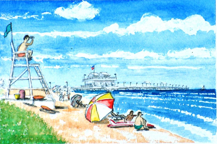 Ocean View Beach Painting by Vic Delnore