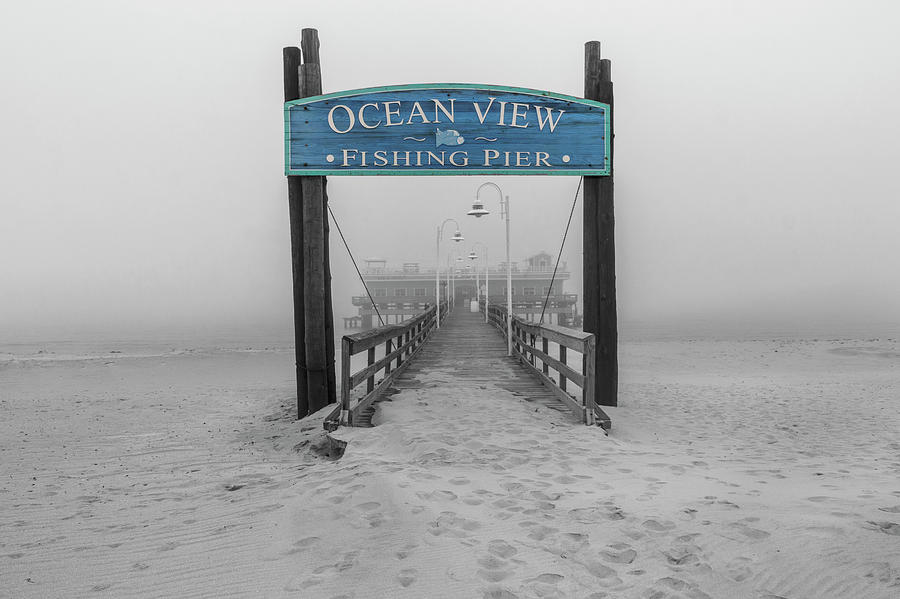 Ocean View Pier Partial color Photograph by Jerry Gammon