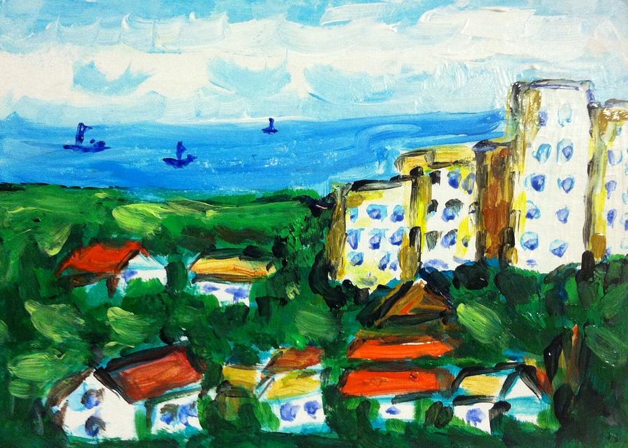 Ocean Painting -  Ocean village  by Hae Kim