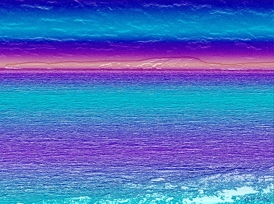 Ocean Waters at Sunrise Digital Art by Celtic Artist Angela Dawn MacKay
