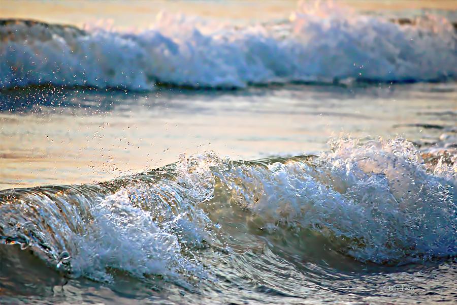 Sunset Photograph - Ocean Wave Break by Barbara Chichester