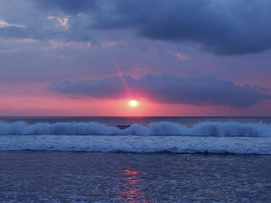 Nature Photograph - Ocean Waves And Sunset. How Many Of Us by Endless Utopian Pursuit