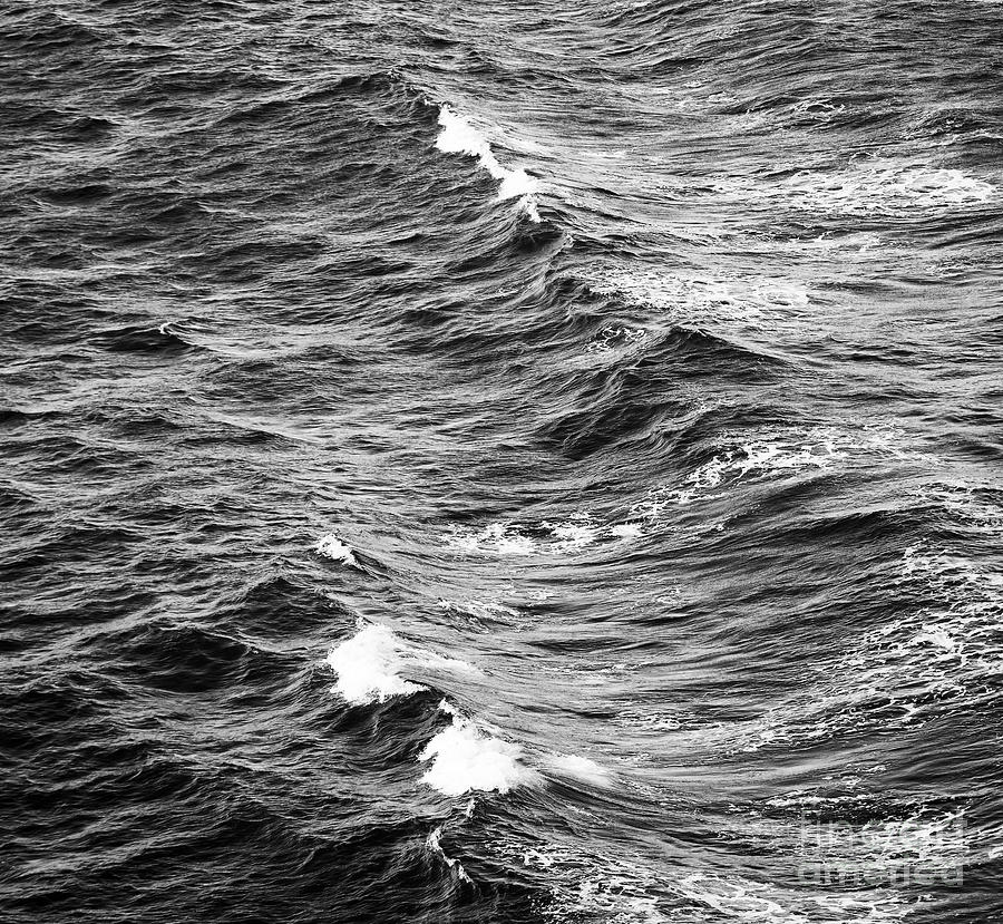 Ocean Waves Black And White Photograph