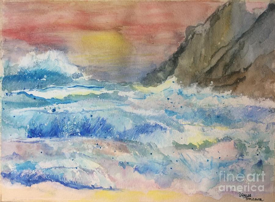 Ocean Waves Painting by Denise Tomasura