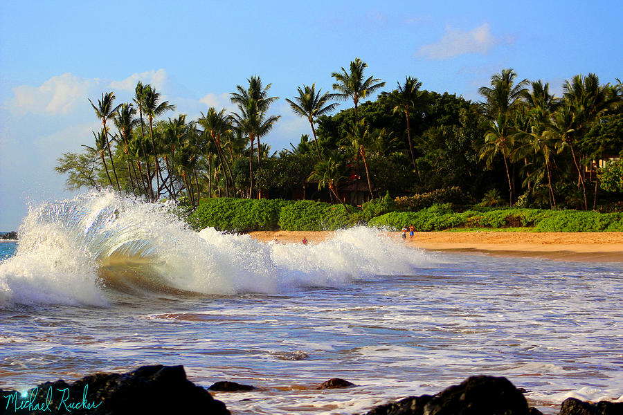Tropical Island Photograph - Ocean Waves of Maui by Michael Rucker