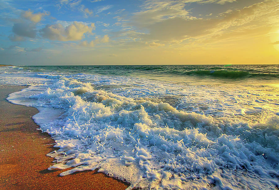 Ocean Waves Sunrise Photograph by R Scott Duncan