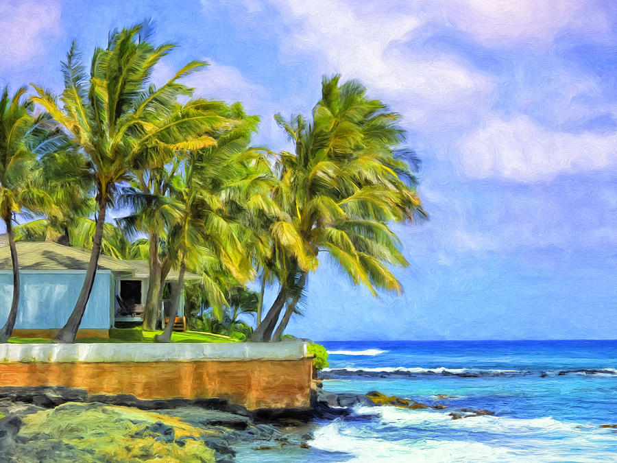 Paradise Painting - Oceanfront Hale by Dominic Piperata