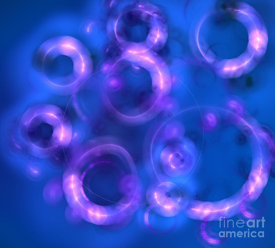 Abstract Digital Art - Oceanic Bubbles  by Kim Sy Ok