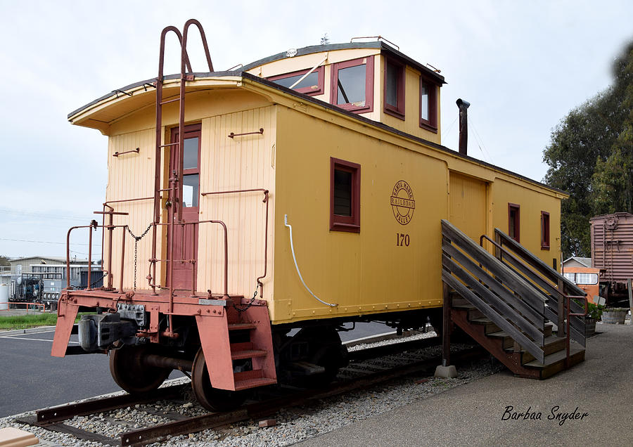Oceano Depot Museum Caboose  Painting by Barbara Snyder