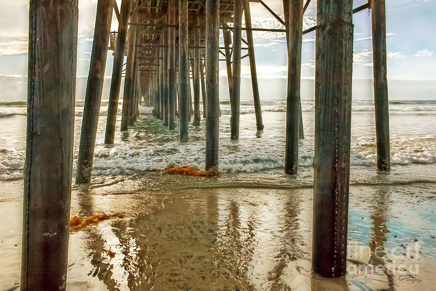 San Diego Photograph - Oceanside - Low Tide Under the Pier by Gabriele Pomykaj