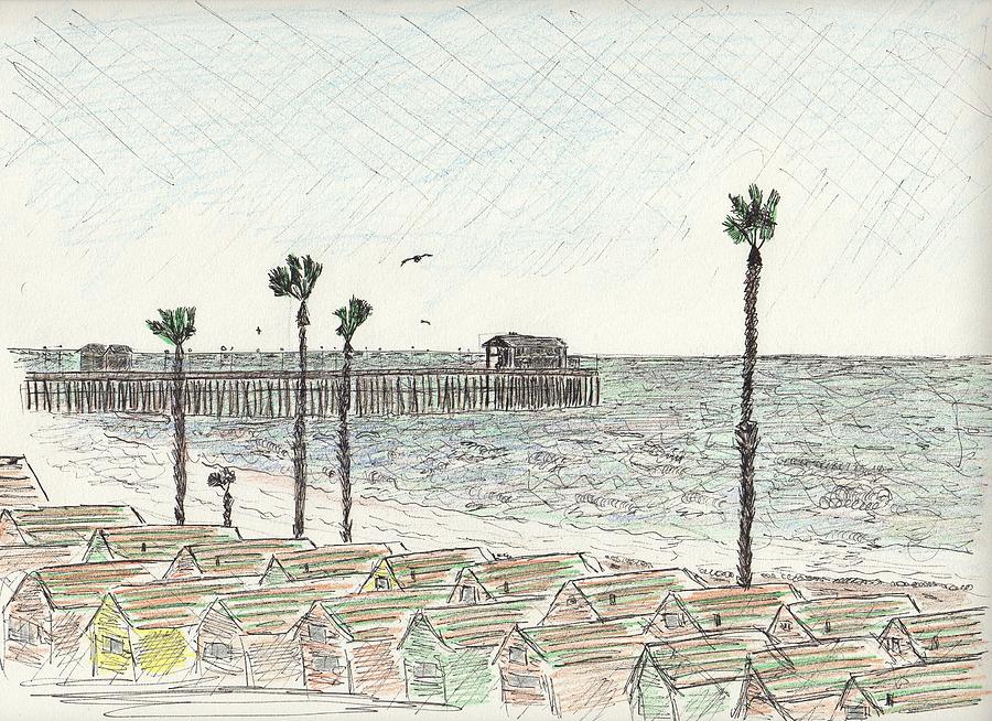 Oceanside Pier Drawing by Ben Bohnsack