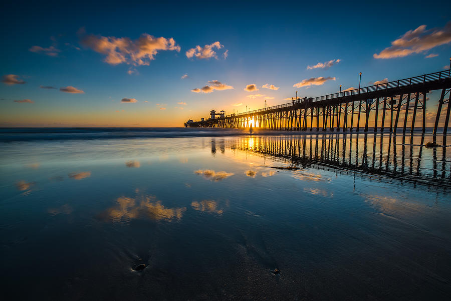 San Diego Photograph - Oceanside Pier Reflections by Larry Marshall