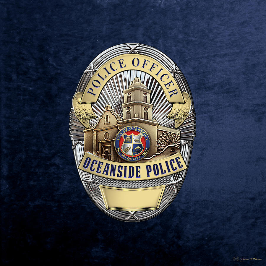 Oceanside Police Department - OPD Officer Badge over Blue Velvet ...