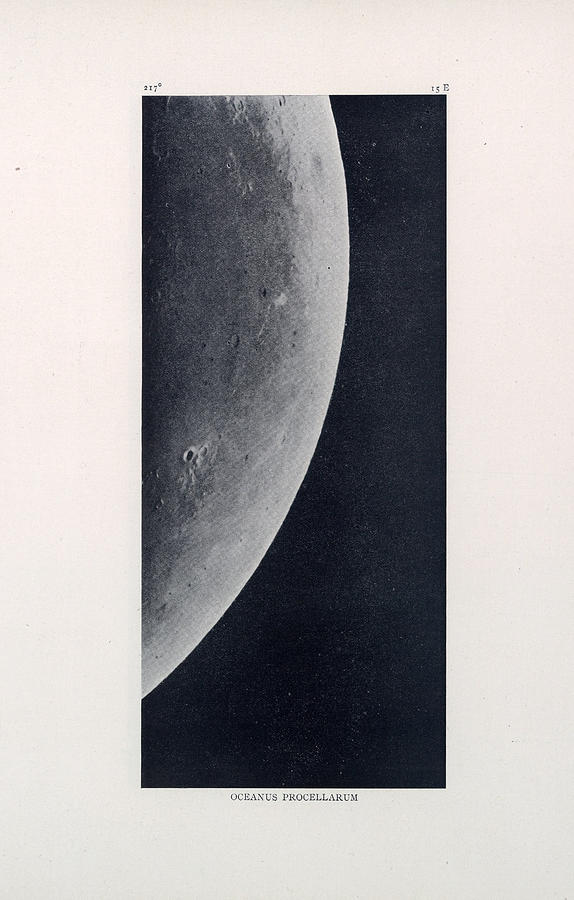 Oceanus Procellarum 02 - Ocean of Storms - Surface of the moon - Lunar Surface - Celestial Chart Drawing by Studio Grafiikka