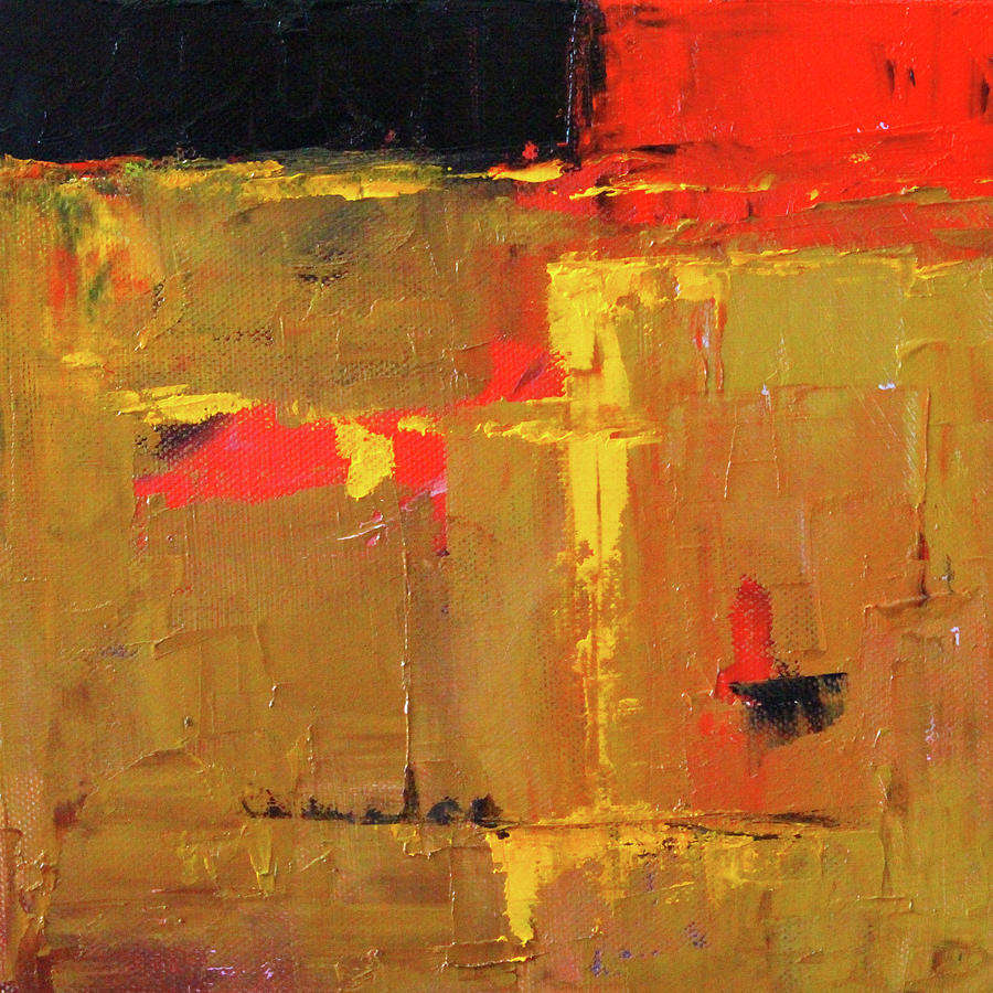Ochre Abstract Painting by Nancy Merkle