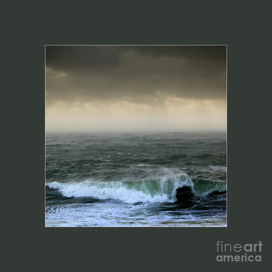 Ochre skys and angry seas 3 Photograph by Paul Davenport